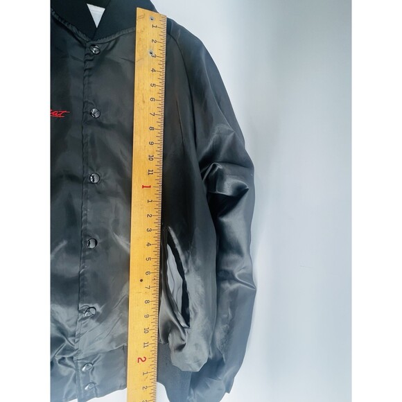 Vintage Chevrolet Heartbeat of America Jacket Mens Large Black Satin Bomber 90s - Picture 11 of 14